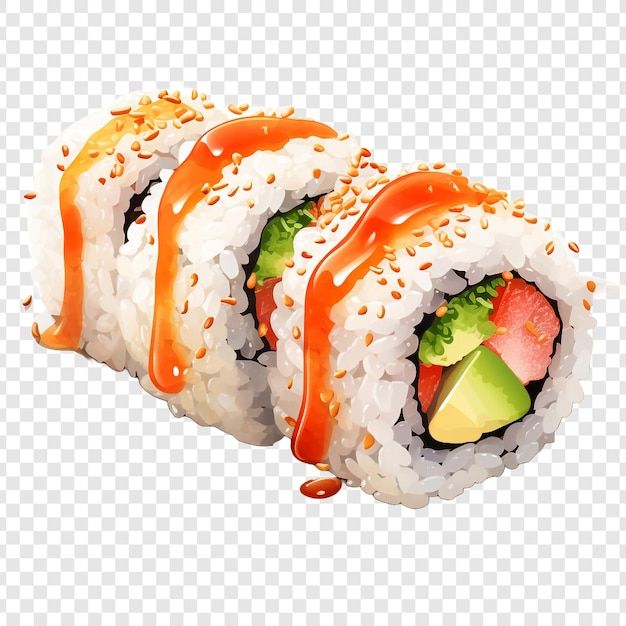 California roll isolated on transparent background _ AI-generated PSD